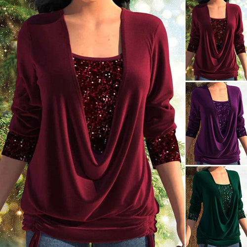 🎅 Festive Glow Sequin Top — Perfect for Christmas Nights!