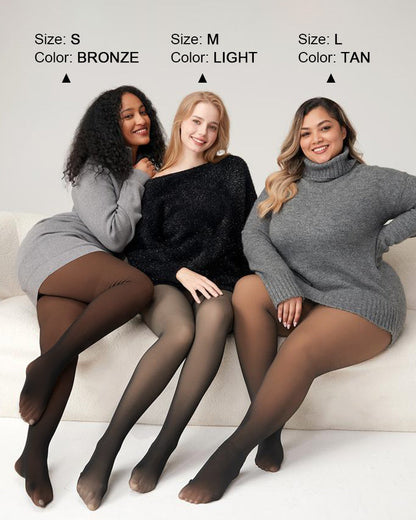 🔥Hot Sale - 60% OFF 🦵MAGIC Bare-Leg Look Fleece Lined Tights☁️