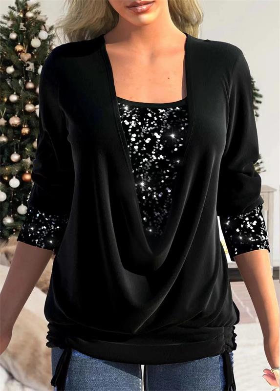 🎅 Festive Glow Sequin Top — Perfect for Christmas Nights!