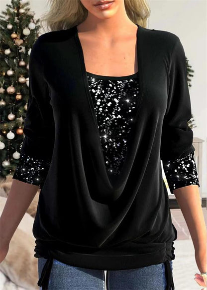 🎅 Festive Glow Sequin Top — Perfect for Christmas Nights!