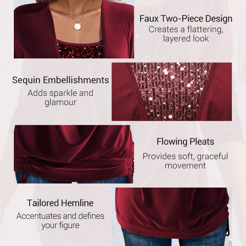 🎅 Festive Glow Sequin Top — Perfect for Christmas Nights!