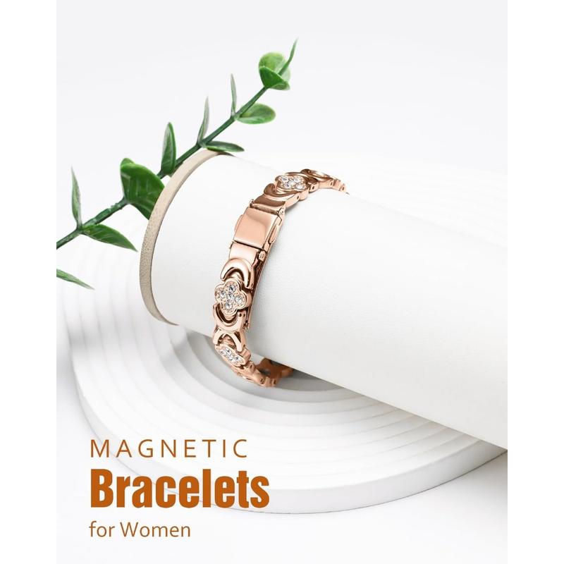 🔥Final 3 hours 75% off: 🍀Copper Bracelets for Women Pure Copper Magnetic Bracelet with 3800 Gauss Effective Magnets Trendy Stack Bangle Stretch Bangle